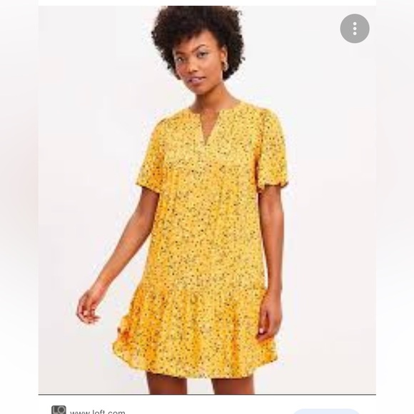 LOFT pintuck flounce dress M - Picture 3 of 10